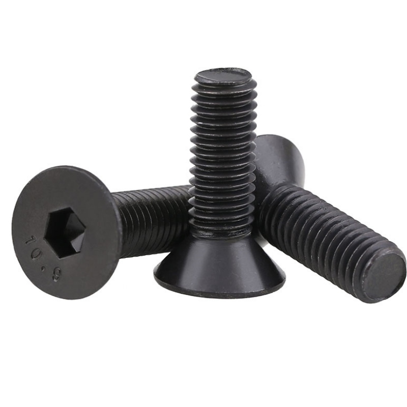 Black flat head screw